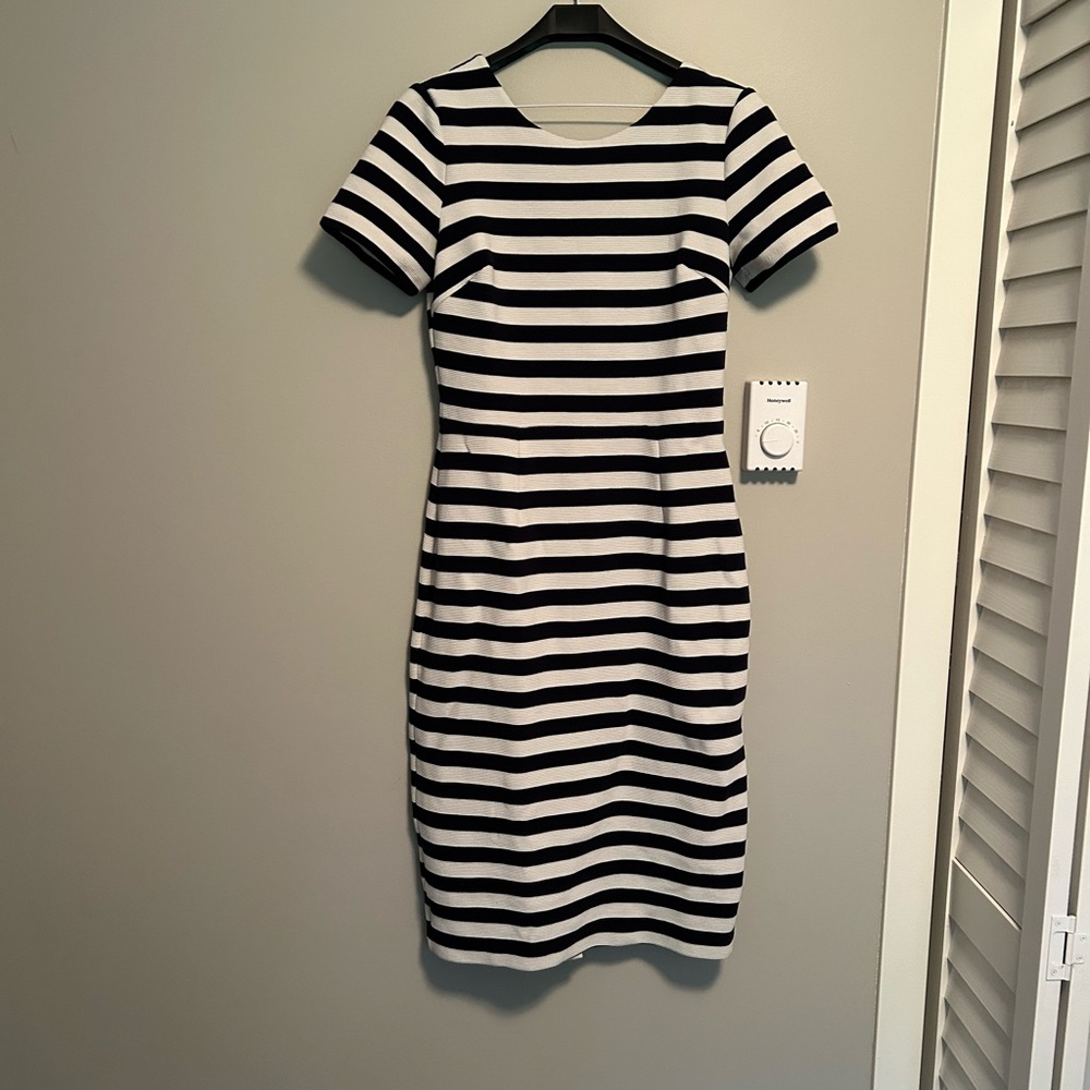 Boden Black and White Sheath Midi Dress
